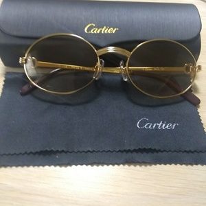 Cartier Vintage glasses Brown Lense Gold Frame